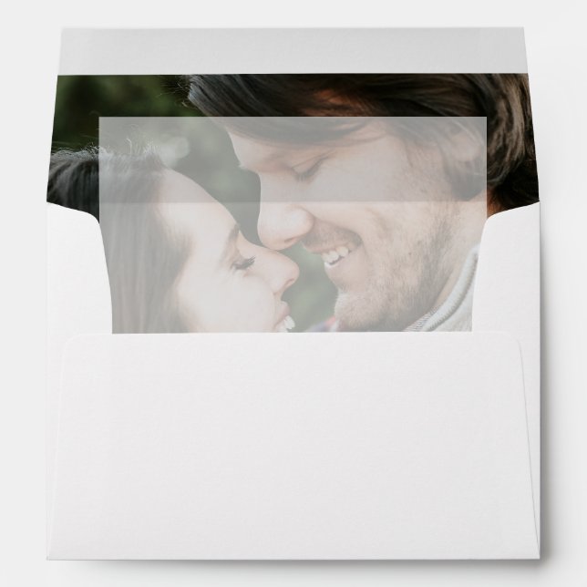 Enveloppe Mariage de script de superposition photo simple et (Dos (Bas))