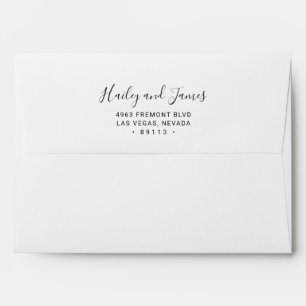 Enveloppe Mariage de script manuscrit noir et blanc simple