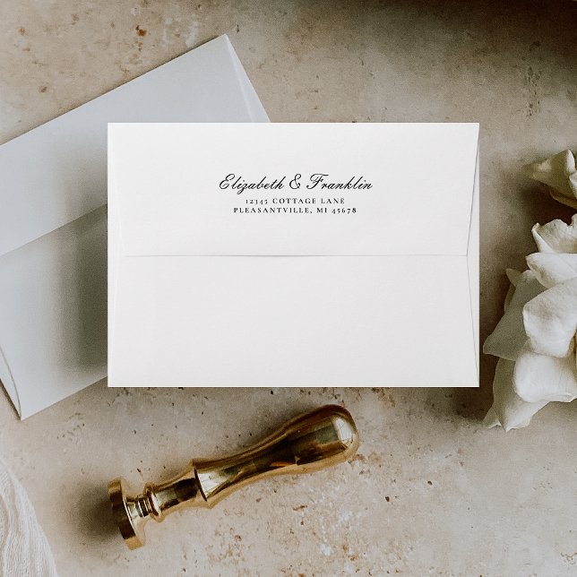 Enveloppe Mariage de script noir traditionnel (Créateur téléchargé)