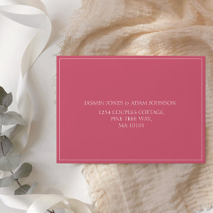 Enveloppe Mariage de script rose magenta minimale