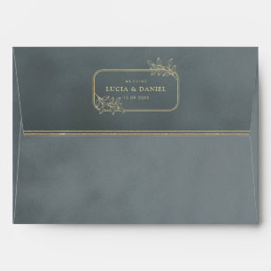 Enveloppe Mariage de texture de trame or et gris
