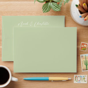Enveloppe Mariage de tons doux verts de la Terre