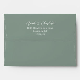 Enveloppe Mariage de tons doux verts de la Terre