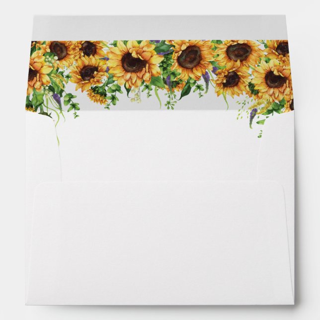 Enveloppe Mariage de tournesol (Dos (Bas))
