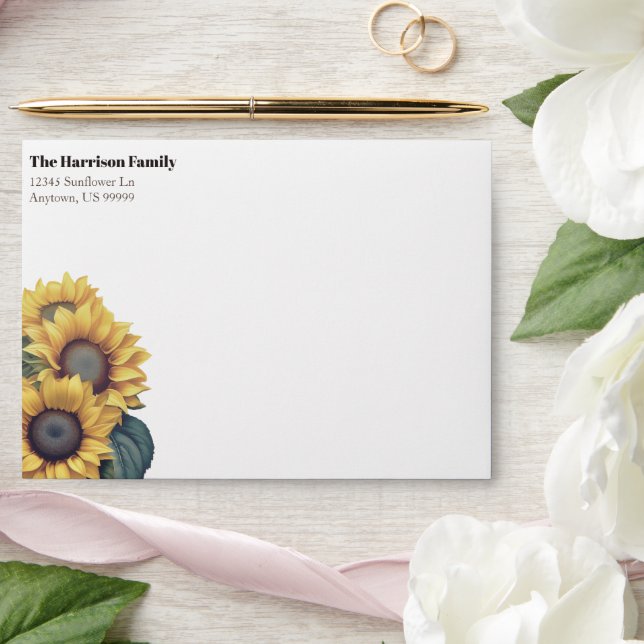 Enveloppe Mariage de tournesol rustique (Wedding)