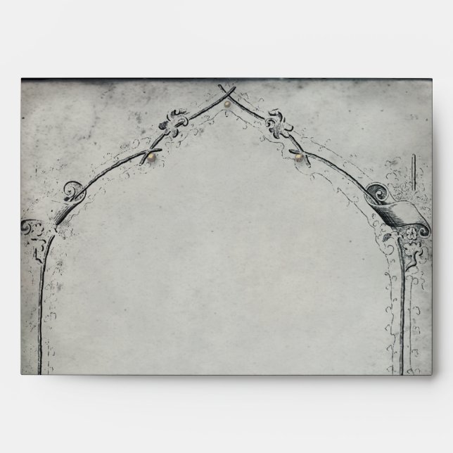 Enveloppe Mariage de Trellis Rose noir gothique (Devant)