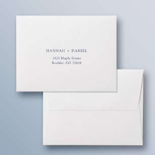 Enveloppe Mariage de typographie bleue Adresse de retour RSV