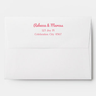 Enveloppe Mariage de typographie rétro moderne Hot Rose Fuch
