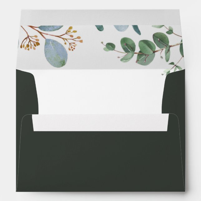 Enveloppe Mariage de verdure botanique (Dos (Bas))