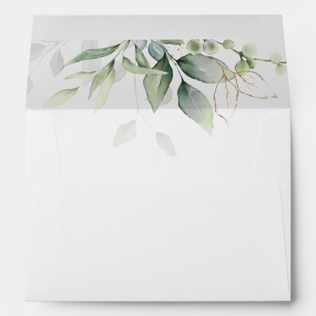 Enveloppe Mariage de verdure Eucalyptus Leaf (Dos (Bas))