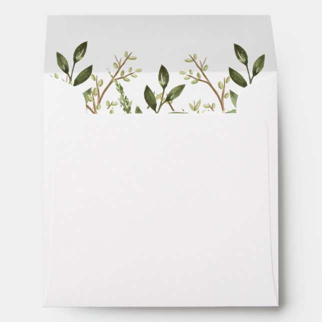 Enveloppe Mariage de verdure Feuille de la forêt (Dos (Bas))