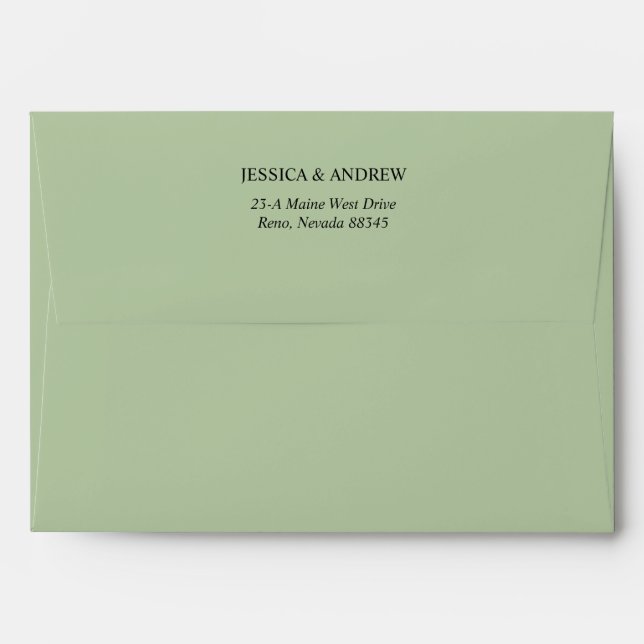 Enveloppe Mariage de verdure Invitation à l'anniversaire de  (Dos (Haut rabat))