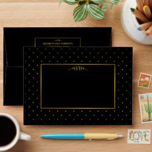 Enveloppe Mariage d'effet Black & Gold moderne
