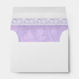 Enveloppe mariage dentelle violette et blanche
