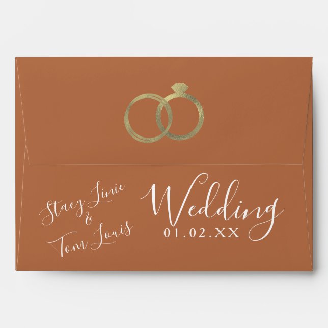 Enveloppe Mariage des anneaux à huile en terre cui (Dos (Haut rabat))