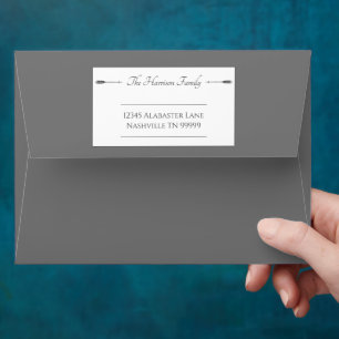 Enveloppe Mariage des flèches minimalistes Gris