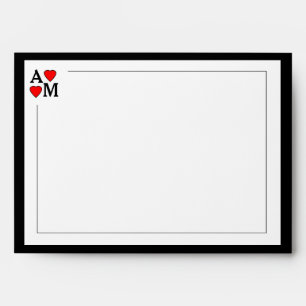 Enveloppe Mariage des initiales Black White & Red