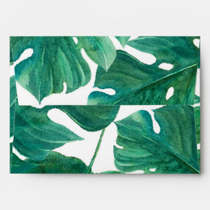 Enveloppe Mariage d'été hawaïen à feuille de palmier vert tr