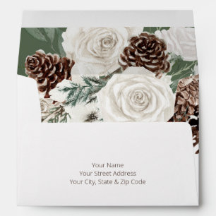 Enveloppe Mariage d'étincelle d'hiver Rustique Green Pine