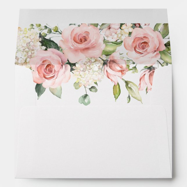 Enveloppe Mariage d'Eucalyptus rose Peach Cuivre (Dos (Bas))