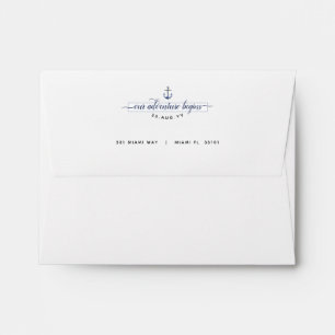 Enveloppe mariage d'événement #Nautical Blue & Gold Watercol