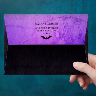 Enveloppe Mariage d'Halloween gothique Cœur de squelette Cha