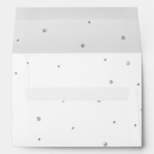 Enveloppe Mariage d'hiver Glam Silver & White Dots Party