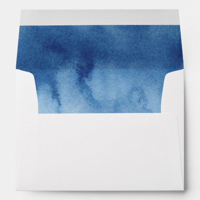 Enveloppe Mariage d'hiver nautique bleu marine (Dos (Bas))