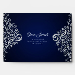 Enveloppe Mariage Diamant Bleu