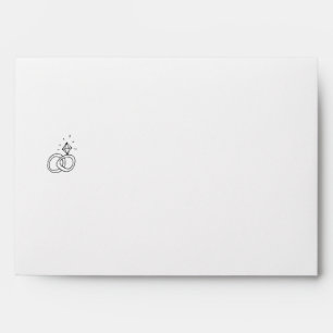 Enveloppe Mariage d'illustrations de Doodle en noir et blanc