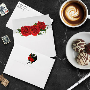 Enveloppe Mariage d'Imaginaire Black Dragon Red Roses