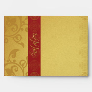 Enveloppe Mariage d'invitation Rouge doré