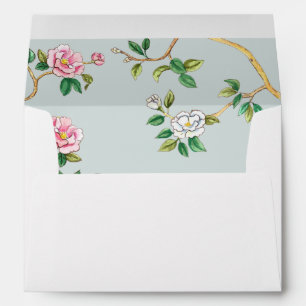 Enveloppe Mariage doublé Gris & Vert