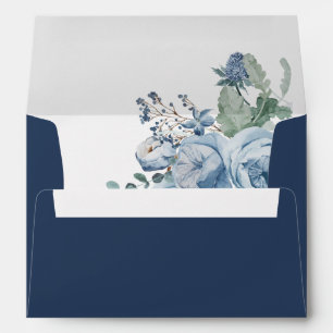 Enveloppe Mariage Dusty Blue Florals