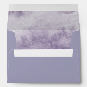 Enveloppe Mariage Dusty Gold et Purple Watercolor