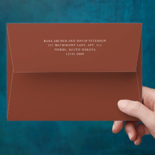 Enveloppe Mariage éditorial moderne en cuivre rustique