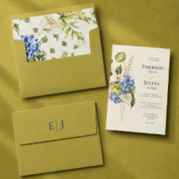 Enveloppe Mariage Editorial Monogramme Moderne Chartreuse