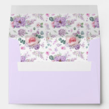 Mariage élégant à motif floral violet et rose