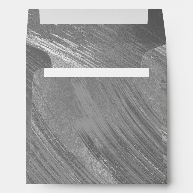 Enveloppe Mariage Elégant Aquarelle Silver (Dos (Bas))