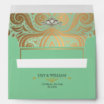 Mariage Élégant Art Déco Diamant Or Sage