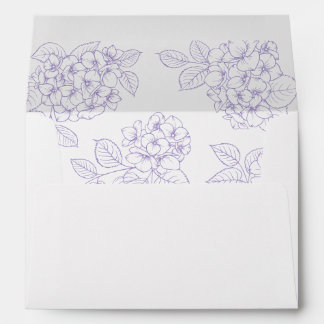 Enveloppe Mariage Élégant aux Hortensias Violets