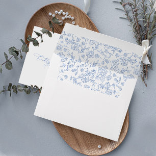 Enveloppe Mariage élégant bleu Dusty bleu Vintage