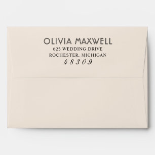 Enveloppe Mariage Élégant Calligraphie Ivoire