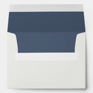 Enveloppe Mariage élégant Crème Neutre Moderne & Bleu