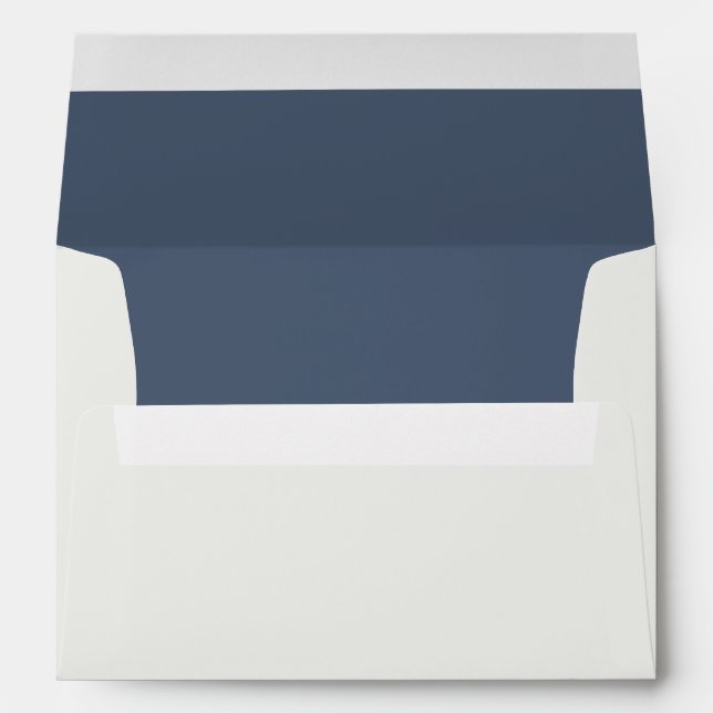 Enveloppe Mariage élégant Crème Neutre Moderne & Bleu (Dos (Bas))