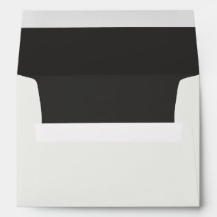 Enveloppe Mariage élégant Crème Neutre Moderne & Noir Doux
