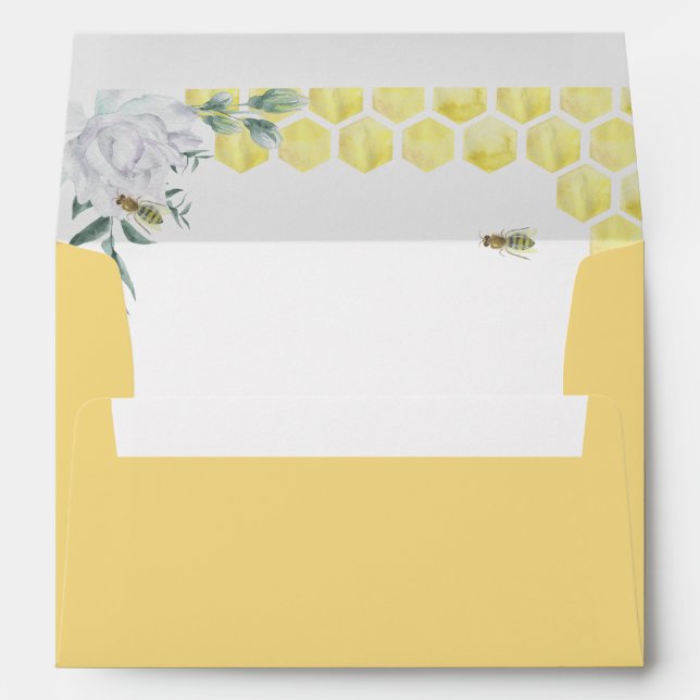 Enveloppe Mariage élégant d'abeille jaune (Dos (Bas))