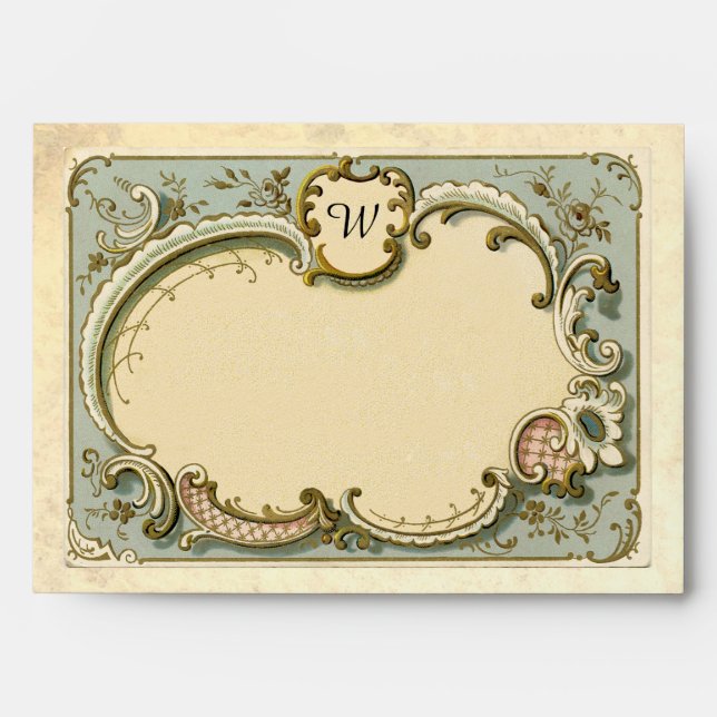 Enveloppe Mariage élégant de papier antique (Devant)