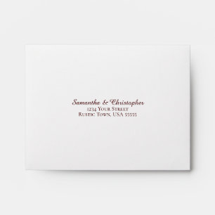 Enveloppe Mariage élégant en Bourgogne et Flore rouge RSVP
