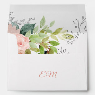 Enveloppe Mariage élégant floral rustique chic verdure